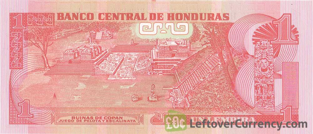1 Honduran Lempira banknote (Maya ruins of Copan)
