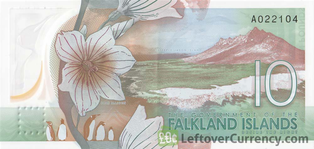10 Falkland Islands pound polymer banknote (King Charles III)