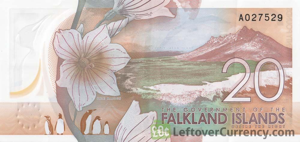 20 Falkland Islands pound polymer banknote (King Charles III)