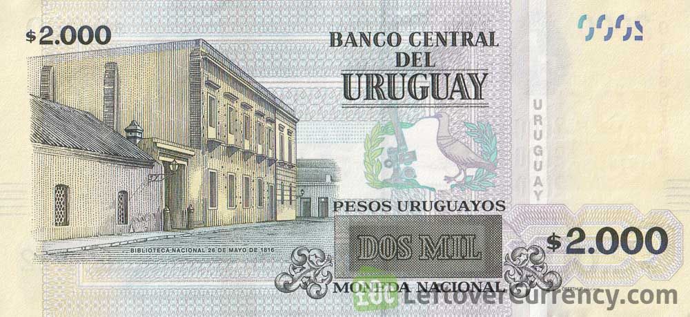 2000 Uruguayan Peso banknote (Dámaso Antonio Larrañaga)