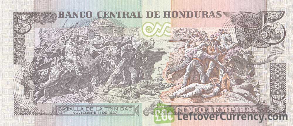 5 Honduran Lempira banknote (Francisco Morazán)