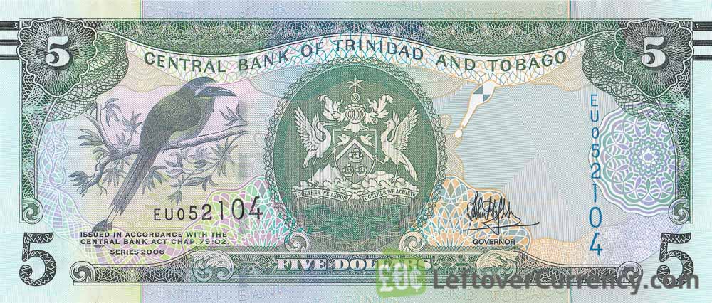 5 Trinidad and Tobago Dollar paper banknote (2006)