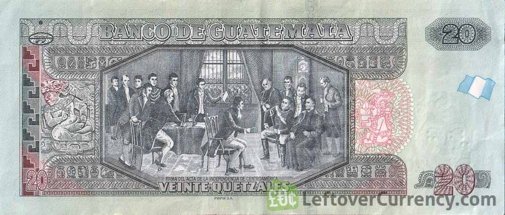 20 Guatemalan Quetzal banknote (Mariano Galvez)
