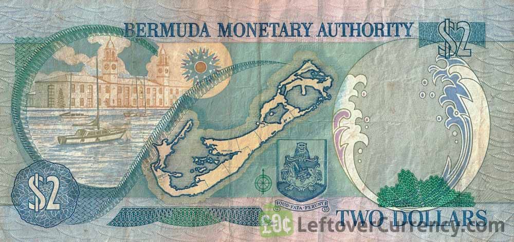 2 Bermudian Dollar banknote (Lined seahorse)