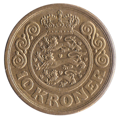 10 Danish Kroner Coin Exchange Yours For Cash Today 10 Danish Kroner Coin Obverse Accepted For Exchange
