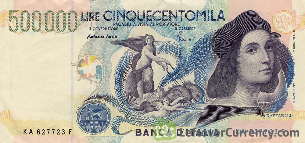 Image result for raffaello 500000 lire
