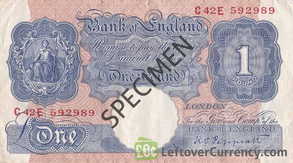 Bank Of England 1 Pound Britannia Blue Red Exchange Yours Bank