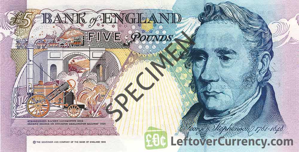 Bank of England 5 Pounds Stephenson) exchange yours