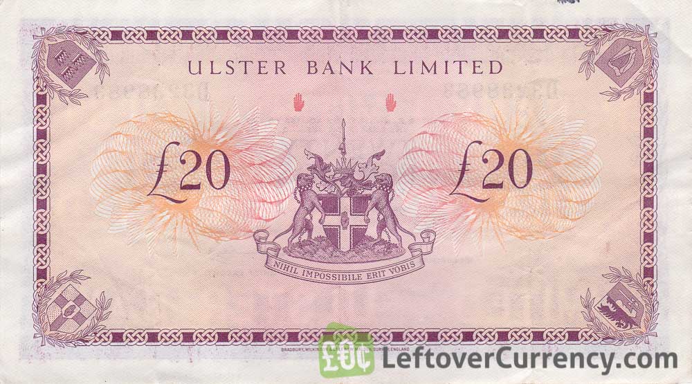 Ulster Bank Limited 20 Pounds Series 1970 1988 Exchange Yours