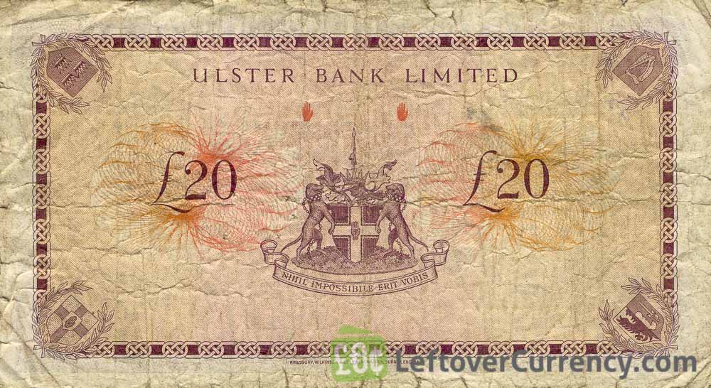 Ulster Bank Limited 20 Pounds (series 19701988) exchange yours