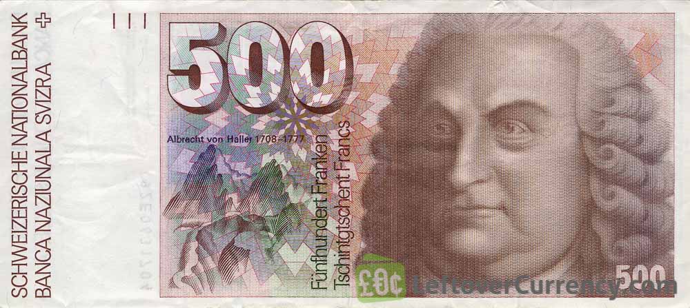 500 Swiss Francs Albrecht Von Haller Exchange Yours Today 500 Swiss Francs Albrecht Von Haller