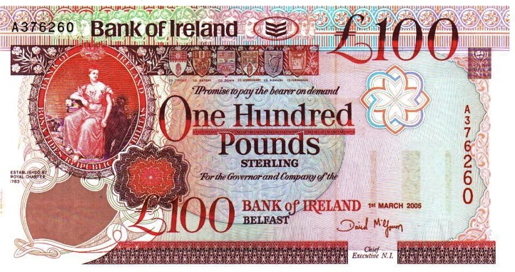Bank Of Ireland 100 Pounds Queen S University Exchange Yours Bank Of Ireland 100 Pounds Banknote Queen S University
