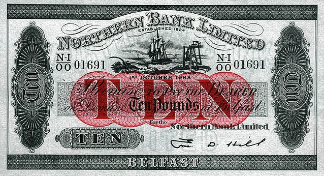 Northern Bank 10 Pounds (series 1920-1968) - exchange yours today