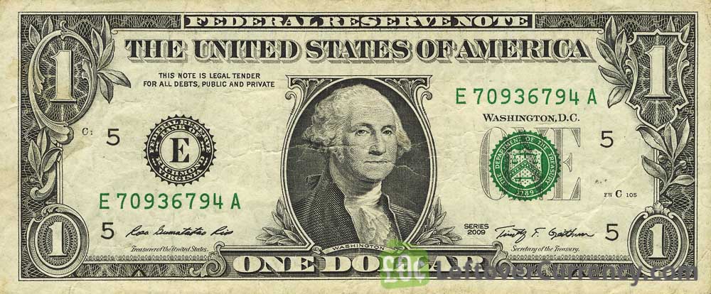 1 American Dollar banknote - Exchange yours for cash today