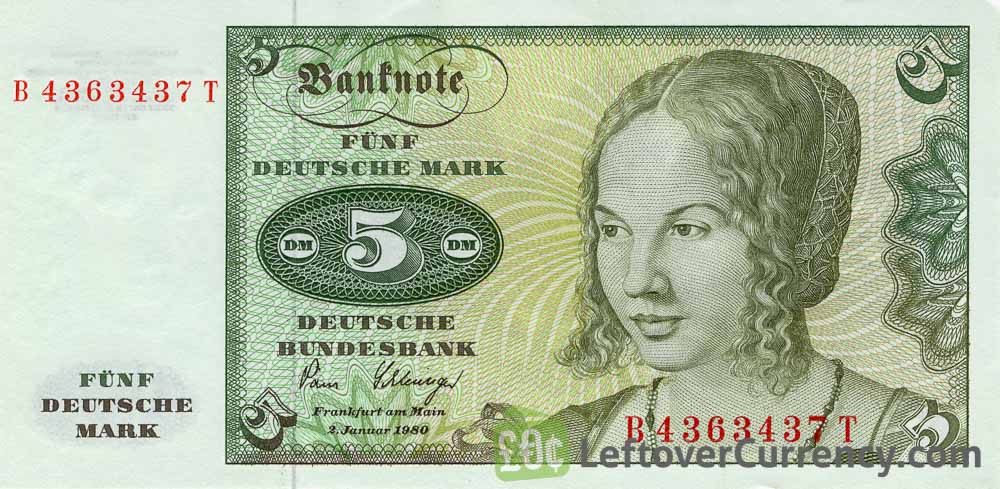 Deutsche Mark Banknotes Exchange Yours Now 5 Deutsche Marks Banknote Venezianerin