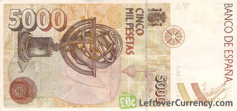 5000 Spanish Pesetas Christopher Columbus Exchange Yours 5000 Spanish Pesetas Christopher