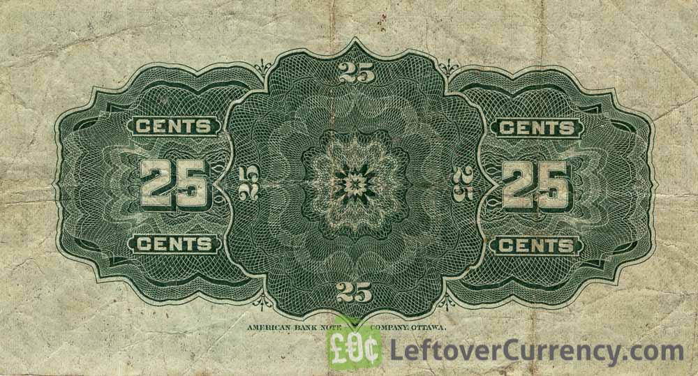 25 Cents Dominium Of Canada Banknote 1900 Exchange Yours