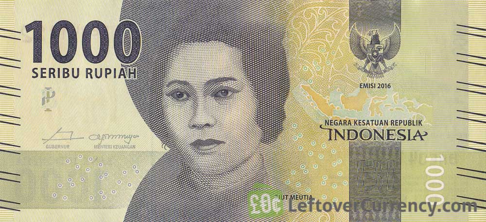 1000 Indonesian Rupiah banknote (2016 issue) Exchange