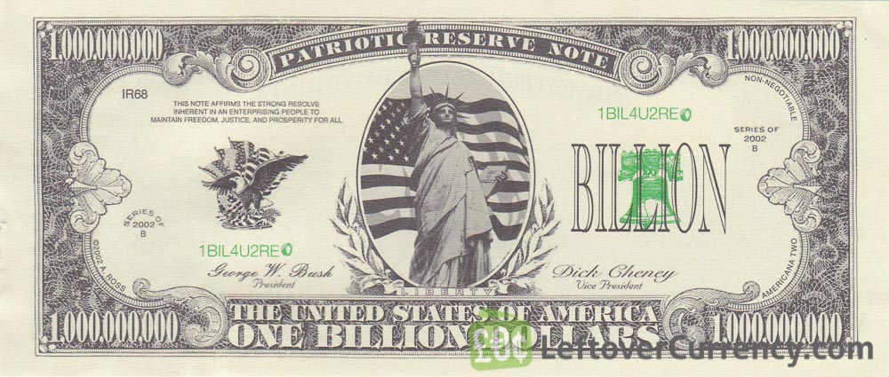 One Million Dollar Bill Usa Novelty Banknotes Leftover Currency