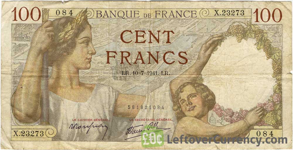 100 French Francs Banknote Sully Exchange Yours For Cash Today 100 French Francs Banknote Sully